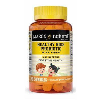 Пробіотики і пребіотики Mason Natural Healthy Kids Probiotic With Fiber Chewables, 60 жувальних таблеток CN11307 фото