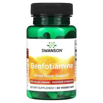 Вітамін B1 Swanson Benfotiamine 300 mg Maximum Potency, 60 вегакапсул CN16621 фото