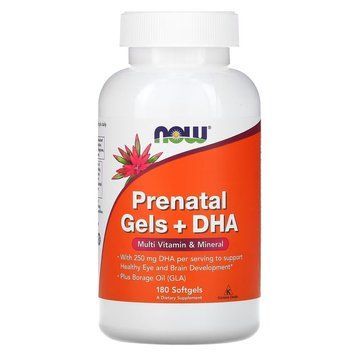 Вітаміни та мінерали NOW Prenatal Gels with DHA, 180 капсул CN5849 фото