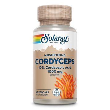 Екстракт кордицепса Solaray Cordyceps Mushroom 10% Cordycepic Acis 1000 mg, 60 вегакапсул CN20490-1 фото