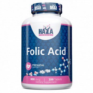 Вітаміни та мінерали Haya Labs Folic Acid 800 mcg, 250 таблеток CN10226 фото