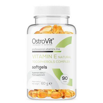 Вітаміни та мінерали OstroVit Vitamin E Natural Tocopherols Complex, 90 капсул CN8933 фото