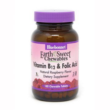 Вітаміни та мінерали Bluebonnet Nutrition Earth Sweet Chewables Vitamin В12 and Folic Acid, 180 жувальних таблеток CN3968 фото