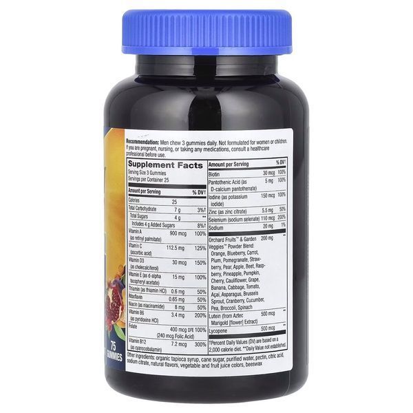 Комплекс для здоров'я чоловіків 50+ Nature's Way Alive! Men's 50+ Premium Gummy, 75 желейок CN16130 фото