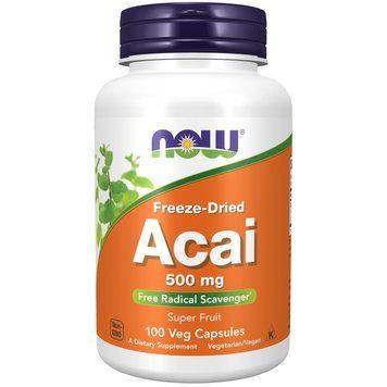 Натуральна добавка NOW Acai 500 mg, 100 капсул CN9620 фото