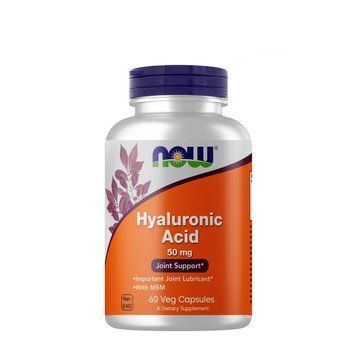 Препарат для суглобів і зв'язок NOW Hyaluronic Acid 50 mg, 60 вегакапсул CN4487 фото