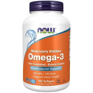 Жирні кислоти NOW Molecularly Distilled Omega-3, 180 капсул CN7932 фото