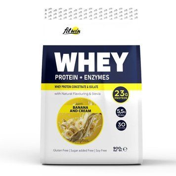 Протеїн FitWin Whey Protein + Enzymes, 900 грам - Банан із вершками CN14872-10 фото