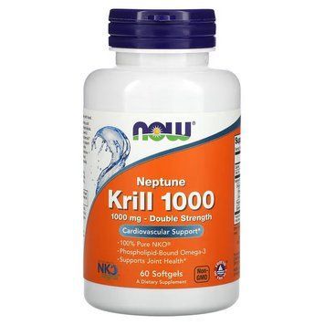 Жирні кислоти NOW Neptune Krill Oil 1000 mg, 60 капсул CN11542 фото