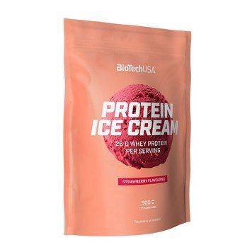 Замінник харчування BioTech Protein Ice Cream, 500 грам - Полуниця CN4995-2 фото