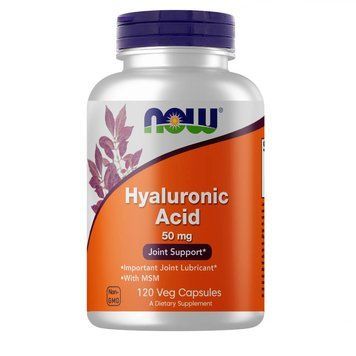 Препарат для суглобів і зв'язок NOW Hyaluronic Acid 50 mg, 120 вегакапсул CN4488 фото