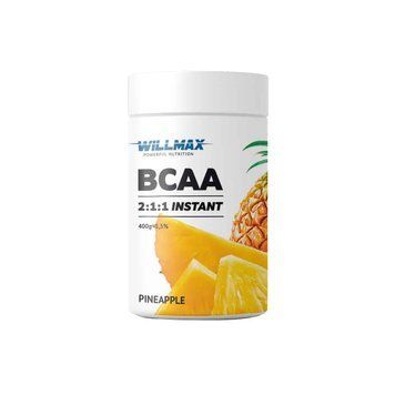 Амінокислота BCAA Willmax BCAA 2:1:1, 400 грам - Ананас CN8644-10 фото